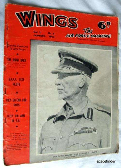 Vintage WINGS magazine from January, 1943, featuring Gen. Smuts