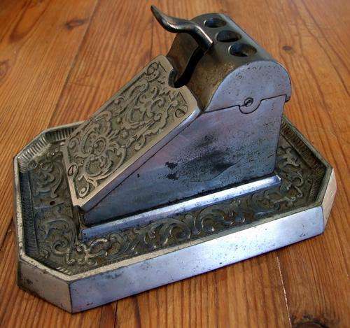 Vintage Art Nouveau  D.R.G.M. counter top 3 point cigar cutter VERY RARE, circa 1900