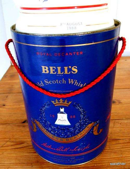 WADE, BELL'S  DECANTER commemorating birth of PRINCESS BEATRICE, with original box