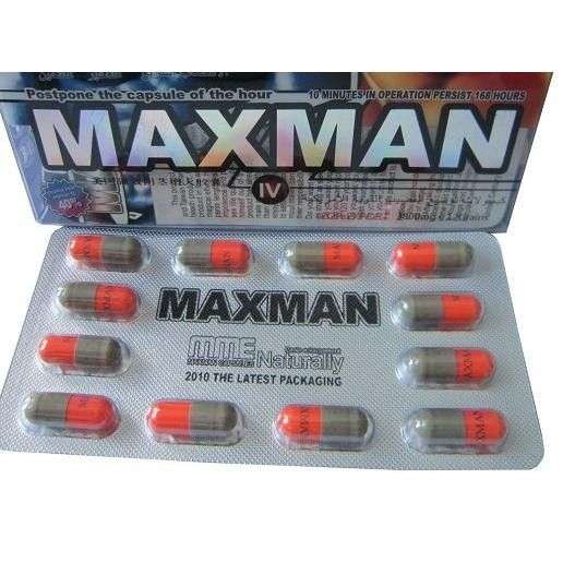 New MaxMan IV - Super Male Erection Capsules (1 Box) 12 x 3800mg
