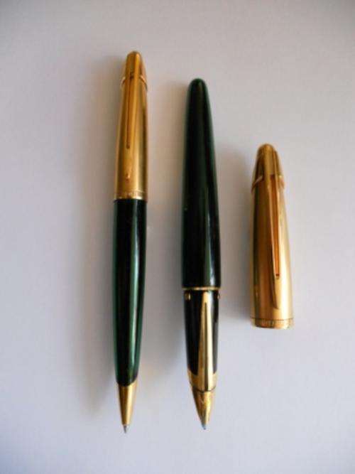 Waterman Edison Emerald Green & Gold  Cigar Nip  Cap , B/p & F/p- 18 K  - Collector, s  item