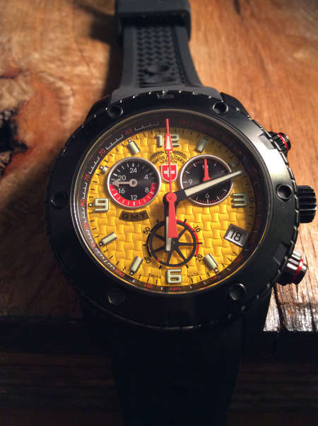 R17,000.00** CX SWISS MILITARY RALLY DAKAR YELLOW CHRONO WATCH BRAND NEW WITH PAPERS!!