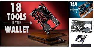 "WALLET NINJA" WORLD'S FIRST 100% FLAT MULTI-TOOL 18-IN-1