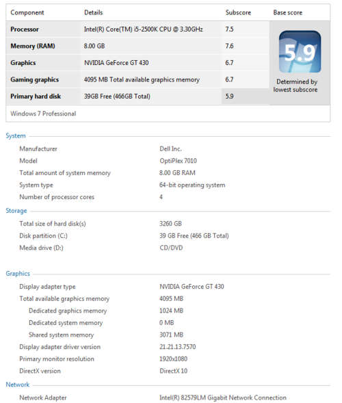 dell optiplex 7010 Core i5 2500k, 8GbRam etc