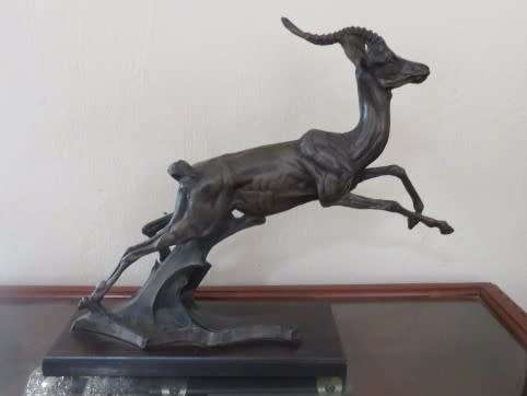Signed Arend Eloff Acrylic Casting of an Impala