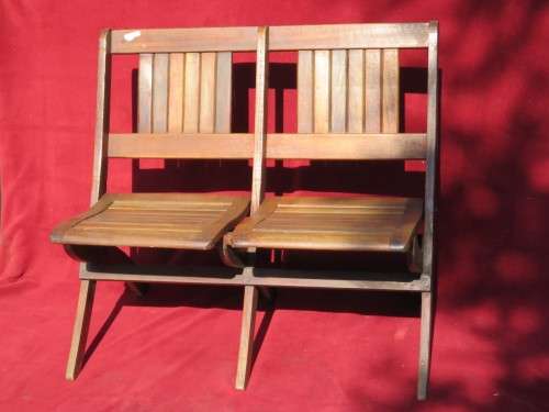 Vintage two seater folding church chair