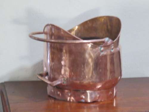 Copper coal scuttle