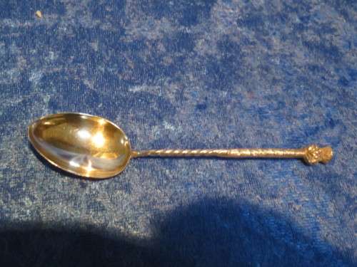 Boxed set of 6 sterling silver thistle coffee spoons