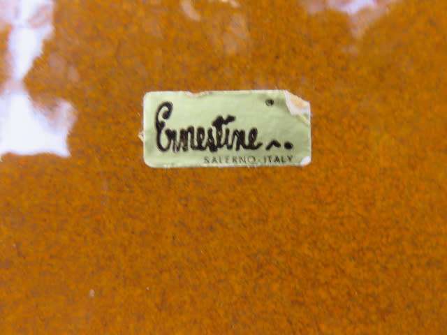 Stunning Ernestine (Salerno, Italy) ceramic and glazed amber planter/umbrella stand