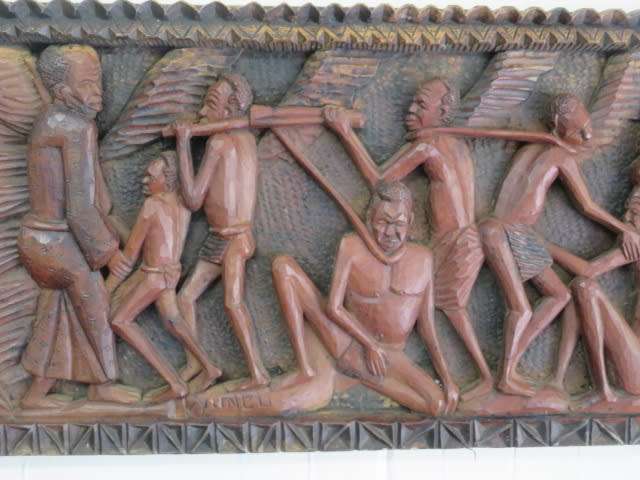 Large African wooden wall art