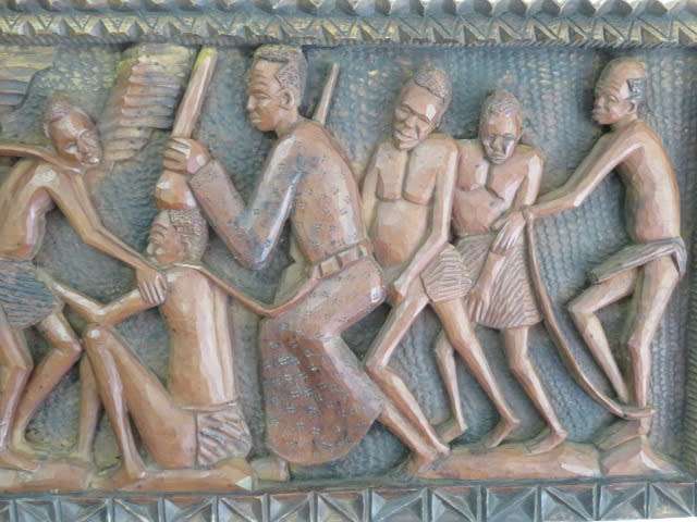 Large African wooden wall art