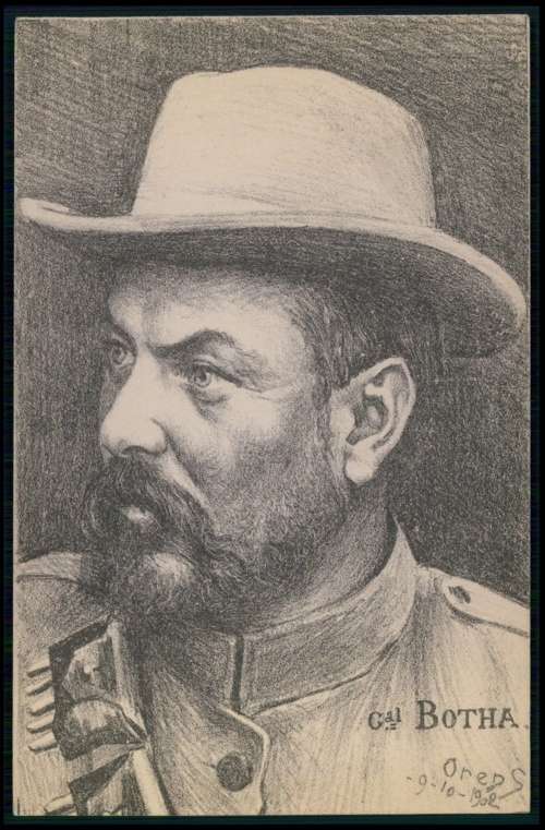 TRANSVAAL BOER WAR - CHARICATURE BOTHA POST CARD