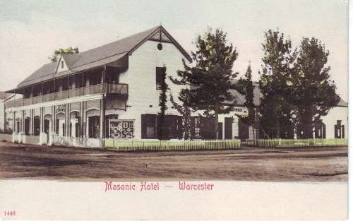 MASONIC HOTEL WORCESTER CAPE PROVINCE POST CARD