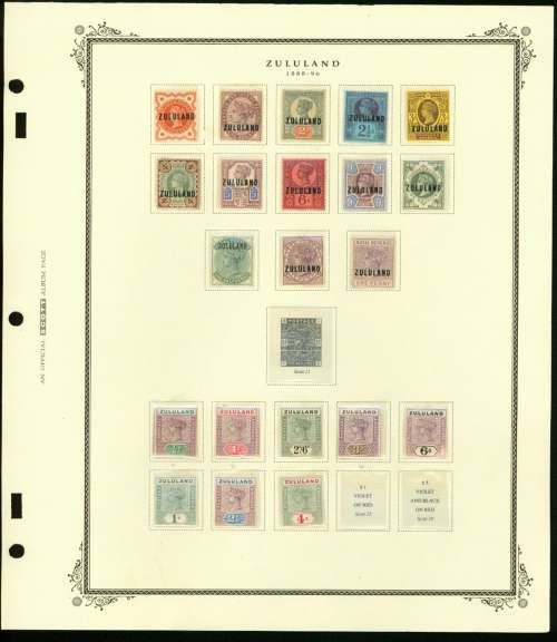 ZULULAND 1888-1896 COLLECTION OF MINT HINGED STAMPS