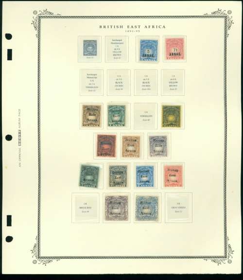 BRITISH EAST AFRICA 1891-1895 MH STAMPS