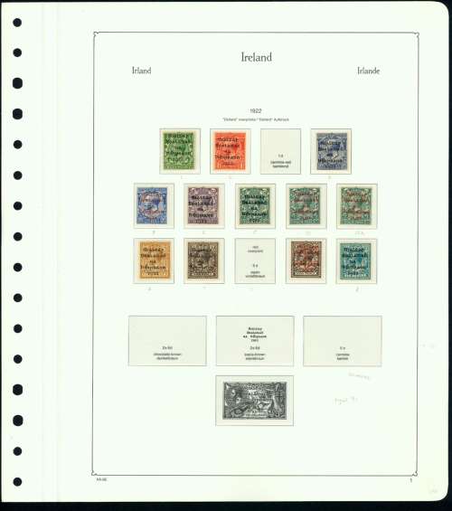 REPUBLIC OF IRELAND COLLECTION OF MINT STAMPS ON 7 ALBUM PAGES