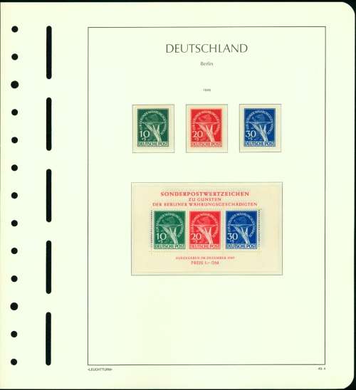 BERLIN GERMANY 1948 - 1977 COLLECTION OF MINT STAMPS ON 6 ALBUM PAGES