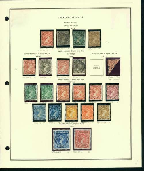 FALKLAND ISLANDS 1878 - 1960 VERY GOOD COLLECTION OF STAMPS ON 6 ALBUM PAGES