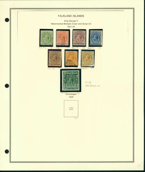 FALKLAND ISLANDS 1878 - 1960 VERY GOOD COLLECTION OF STAMPS ON 6 ALBUM PAGES