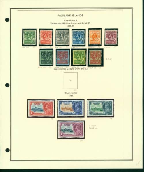 FALKLAND ISLANDS 1878 - 1960 VERY GOOD COLLECTION OF STAMPS ON 6 ALBUM PAGES