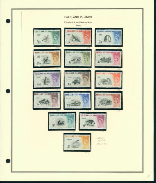 FALKLAND ISLANDS 1878 - 1960 VERY GOOD COLLECTION OF STAMPS ON 6 ALBUM PAGES