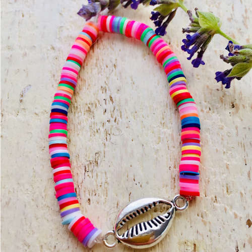 Purely Wild - Heishi Bracelet with Charm