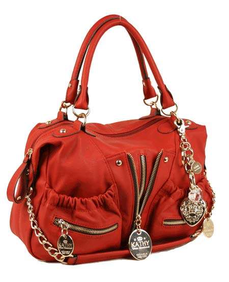 KATHY VAN ZEELAND Red Zipster Satchel