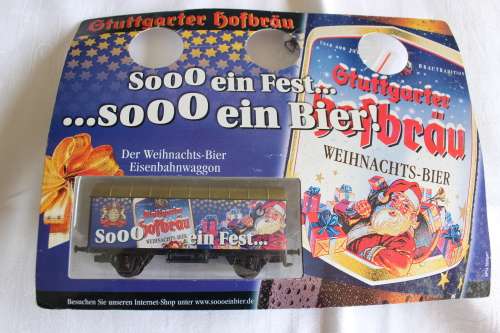 Beer wagon H0 1:87 Stuttgarter Hofbraeu Christmas Beer, brandnew, boxed and sealed