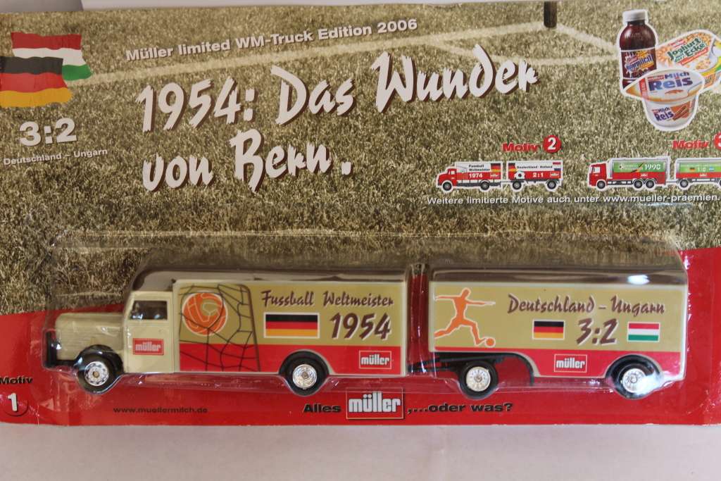 Vintage Buessing Truck H0 1:87 Mueller Milk Germany Soccer World Champion 1954 still sealed