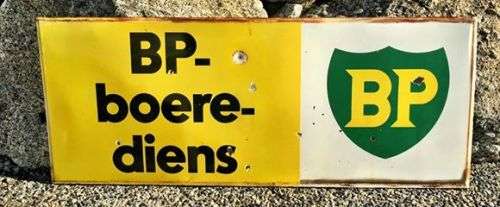 BP enamel sign Boerediens