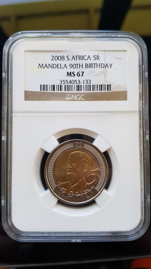 4 x MS 67 2008 S.AFRICA MANDELA 90TH BIRTHDAY R5