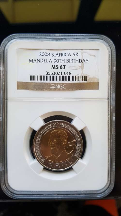 4 x MS 67 2008 S.AFRICA MANDELA 90TH BIRTHDAY R5