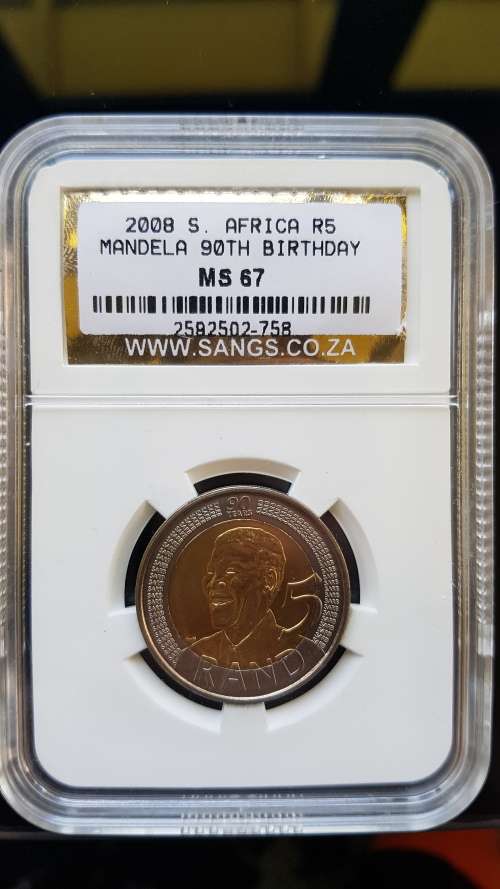 4 x MS 67 2008 S.AFRICA MANDELA 90TH BIRTHDAY R5