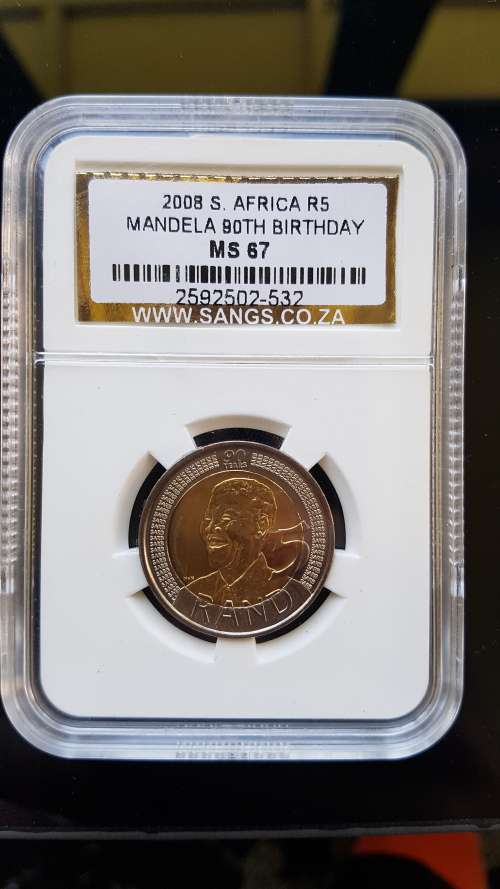 4 x MS 67 2008 S.AFRICA MANDELA 90TH BIRTHDAY R5