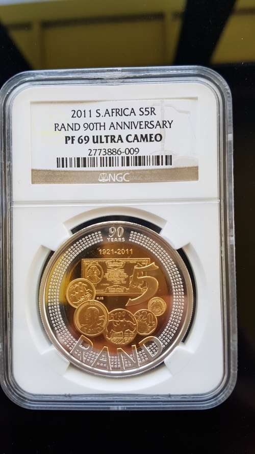 PF 69 Ultra Cameo - 2011 SARB RAND 90th ANNIVERSARY CROWN