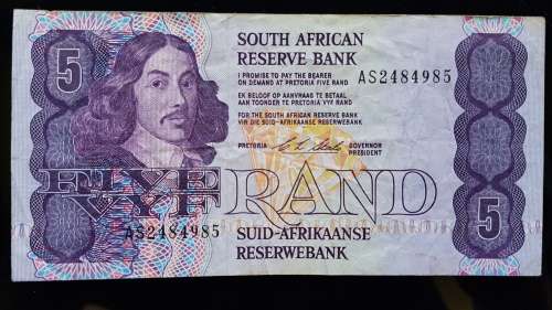 RSA Bank Notes: R1 - TW de Jongh, R2 - GPC de Kock, R5 - CL Stals, 2 x R50 - GPC de Kock
