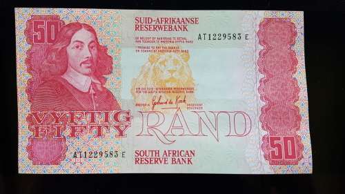 RSA Bank Notes: R1 - TW de Jongh, R2 - GPC de Kock, R5 - CL Stals, 2 x R50 - GPC de Kock
