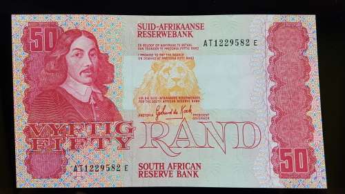 RSA Bank Notes: R1 - TW de Jongh, R2 - GPC de Kock, R5 - CL Stals, 2 x R50 - GPC de Kock
