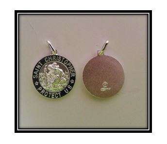 Catholic - 12mm Sterling Silver St Christopher Pendant