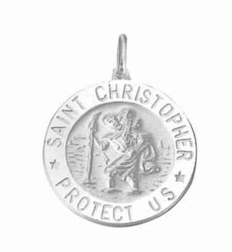 Catholic - 12mm Sterling Silver St Christopher Pendant