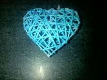 Weddings - Small Blue Rattan Hearts