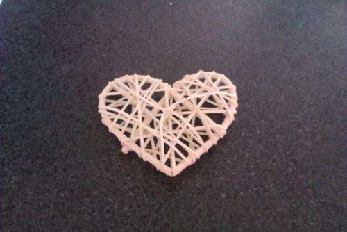 Mini White Rattan Hearts