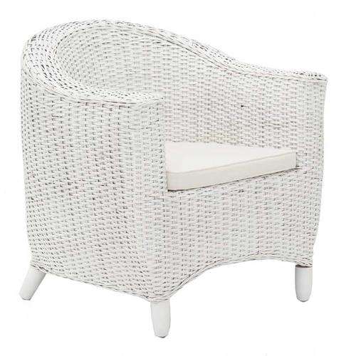 Lovely Whitewash Rattan Armchair