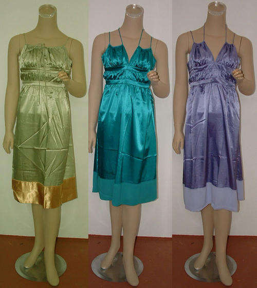 Satin Cocktail Formal Day Dress - Green, Blue & Purple (sz 34-42)