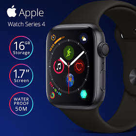 Apple Series 4 Space Gray Aluminium Case with Black Sports Band 44mm - Brand New and Sealed