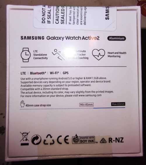 Sealed Samsung Active 2 40mm LTE/Bluetooth Version Aqua Black Aluminum - In Stock-SM-R835FZKAXFA