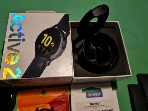 Sealed Samsung Active 2 40mm LTE & Bluetooth (E Sim) Aqua Black Aluminum - With lots of Extras