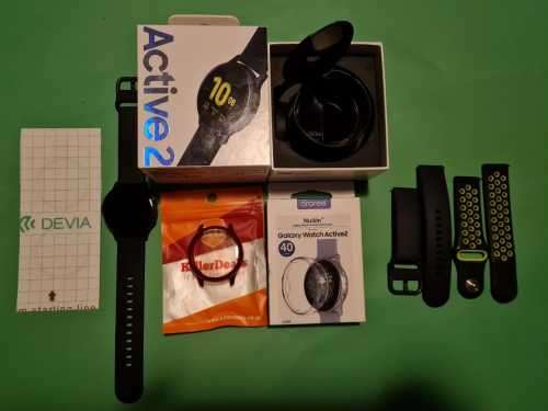 Sealed Samsung Active 2 40mm LTE & Bluetooth (E Sim) Aqua Black Aluminum - With lots of Extras