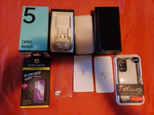 OPPO RENO5 5G - Galactic Silver 5G - 128Gb Mem & 8Gb Ram - With Extras and Skullcandy Sesh- DUAL SIM