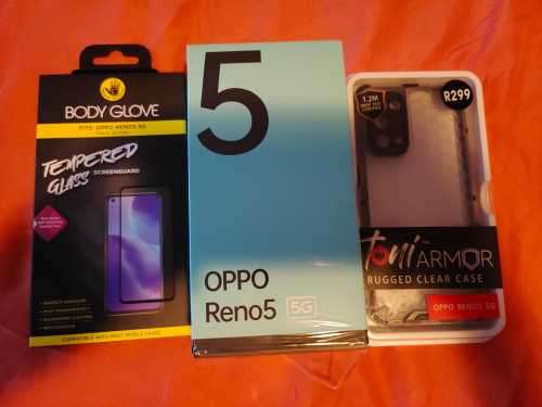 OPPO RENO5 5G - Galactic Silver 5G - 128Gb Mem & 8Gb Ram - With Extras and Skullcandy Sesh- DUAL SIM